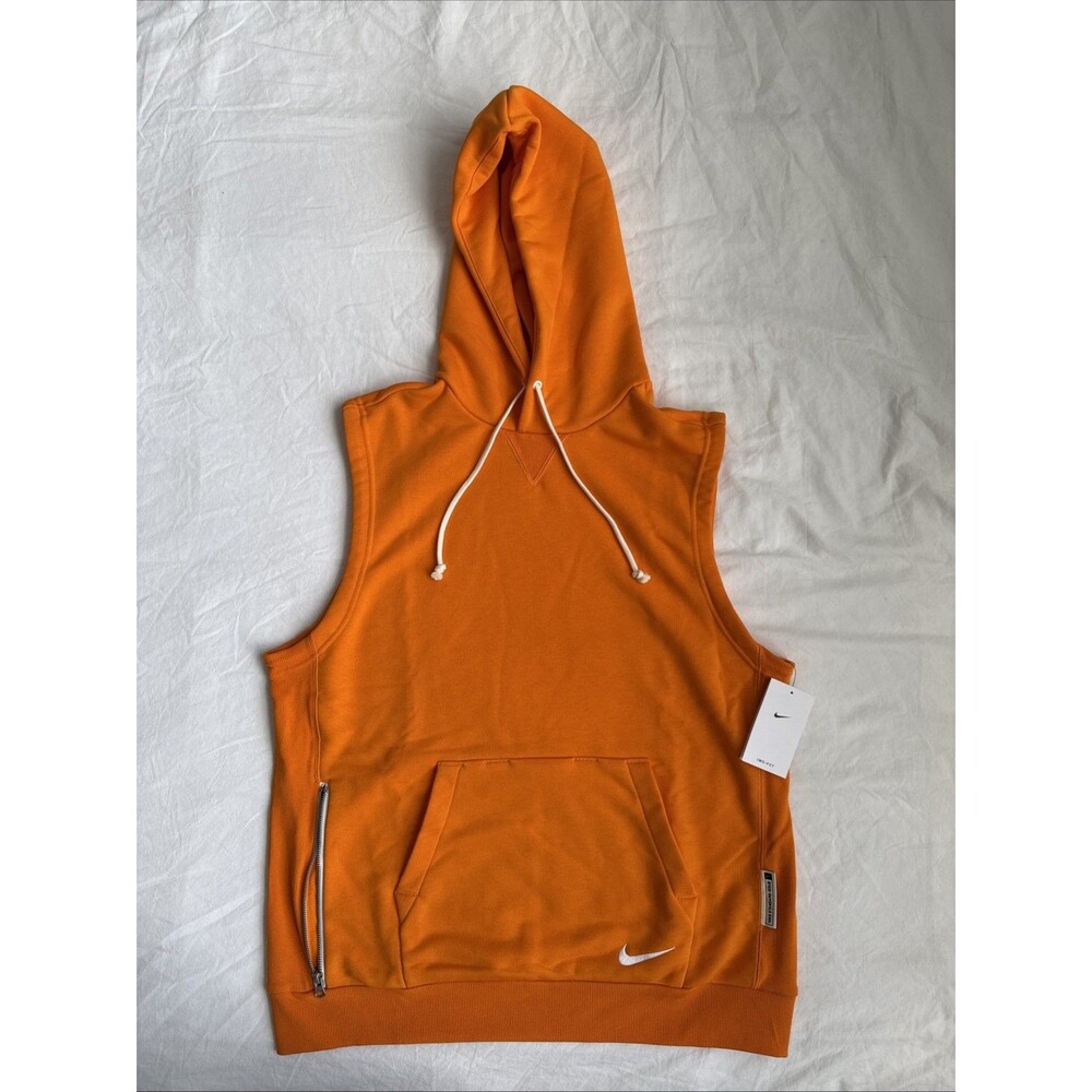 Nike Dri-FIT Standard Issue Sleeveless Hoodie Mens L Orange NWT HF7058-873
